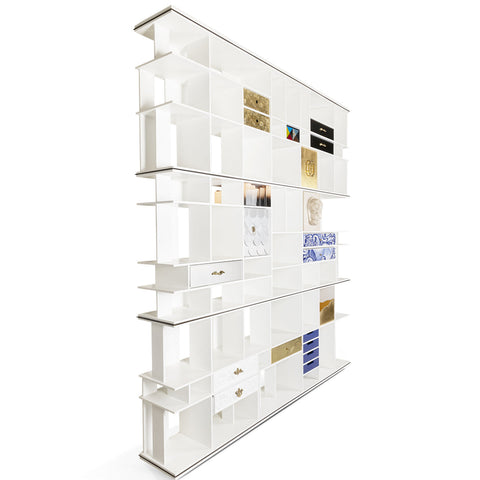 Brass Glass Hidden Storage Display Cabinet
