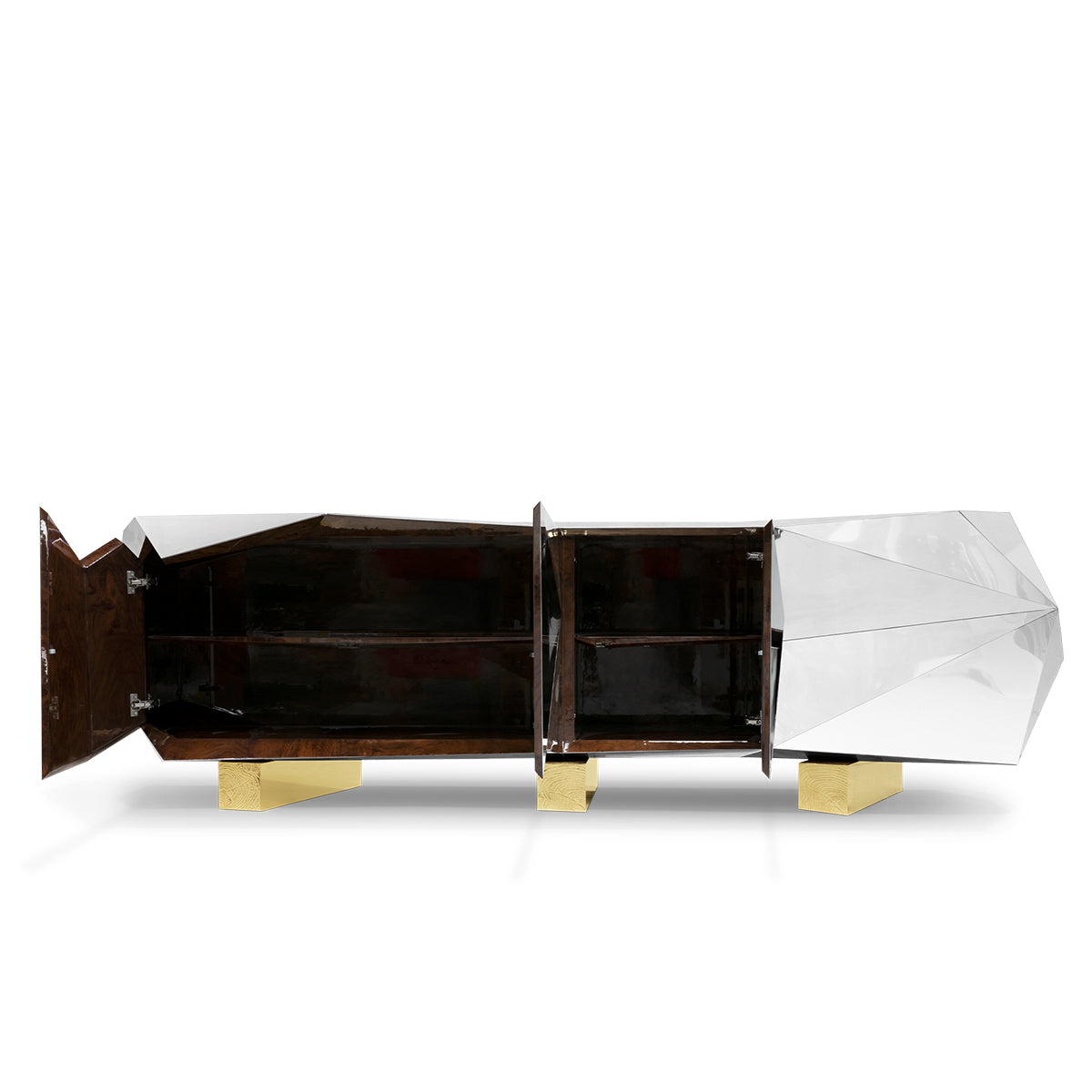 Hidden Storage Faceted Design Sideboard