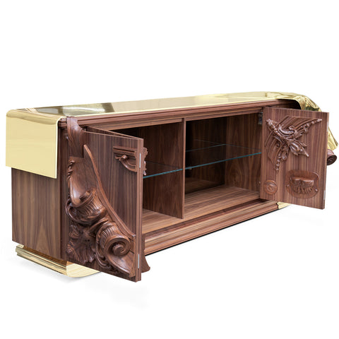 Black Sideboard Buffet Cabinet Hidden Storage