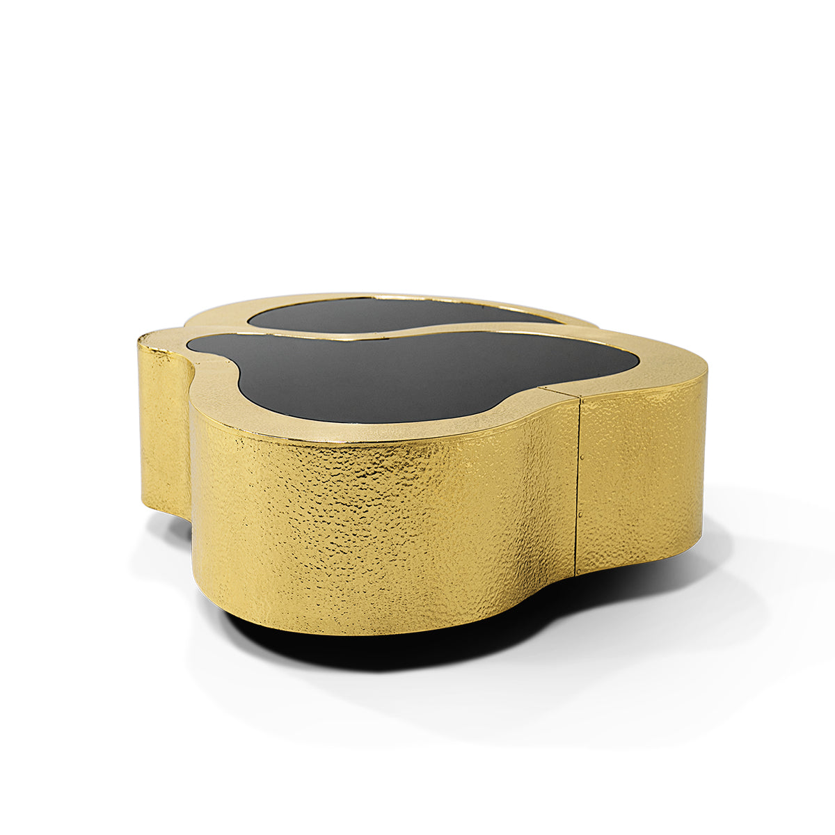 Brass Sculptural Form Coffee Table Living Room