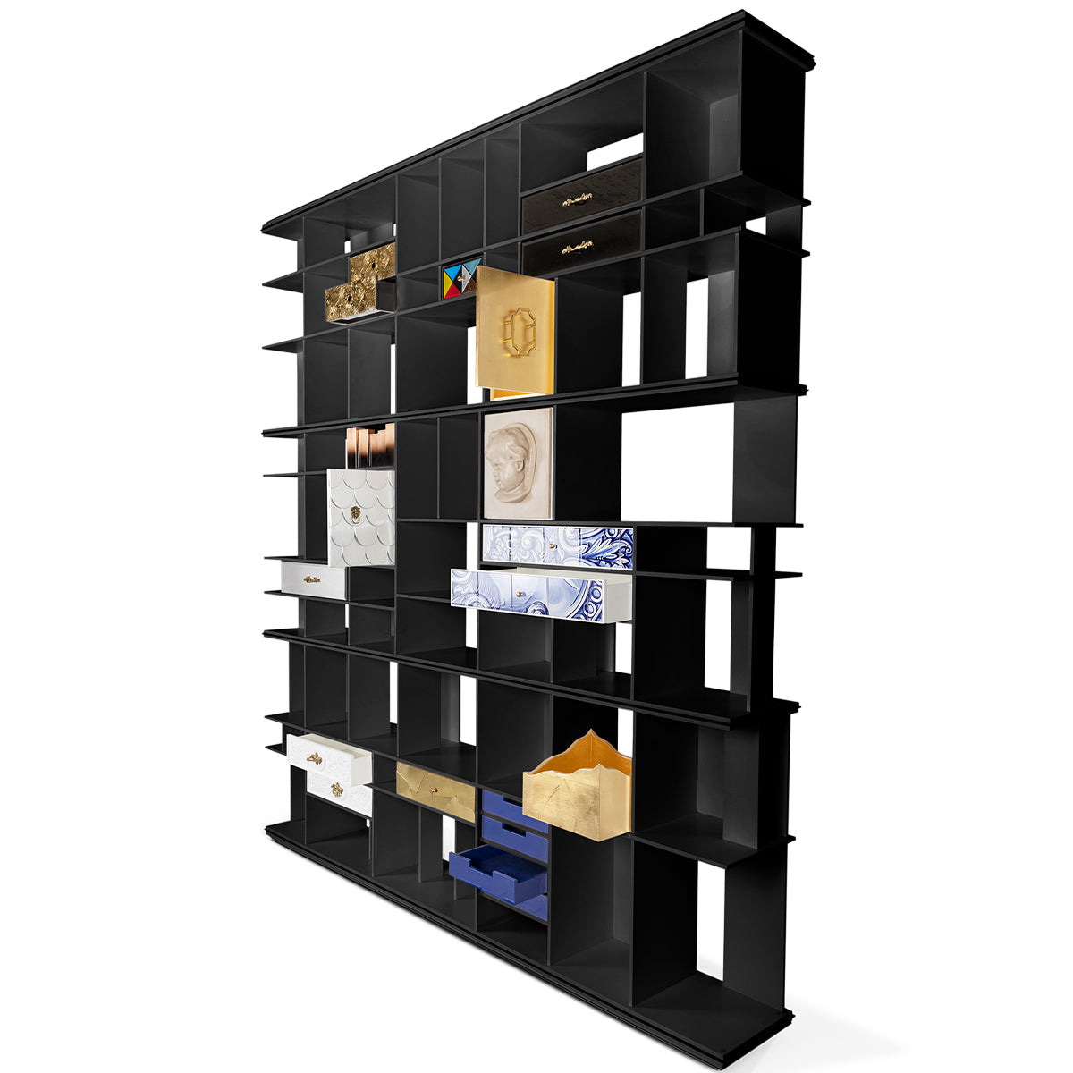 Brass Glass Hidden Storage Display Cabinet