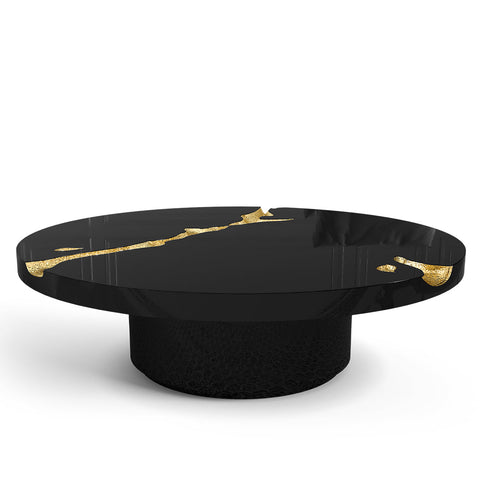 Brass Glass Gold Sculptural Form Coffee Table
