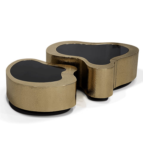 Brass Sculptural Form Coffee Table Living Room