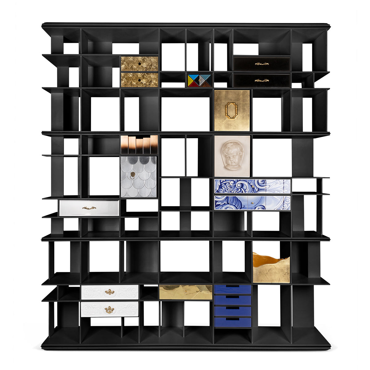 Brass Glass Hidden Storage Display Cabinet