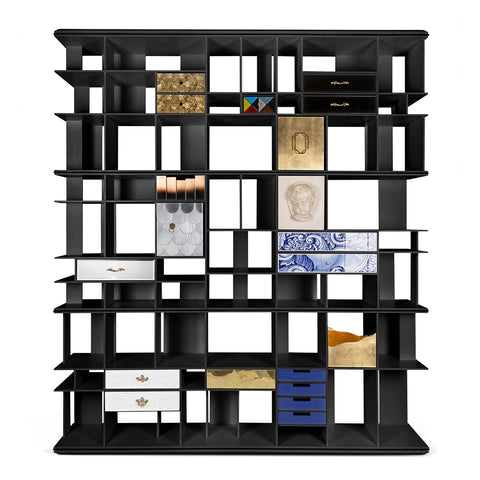 Brass Glass Hidden Storage Display Cabinet