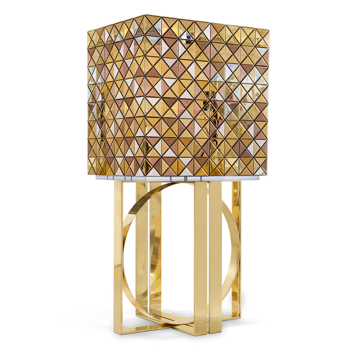 Mirrored Lacquer Black Bar Cabinet