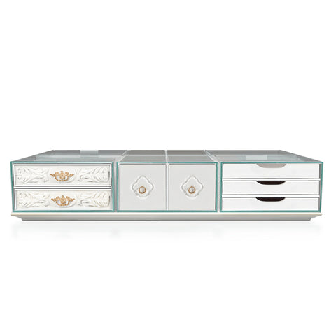 Brass Glass Hidden Storage Coffee Table