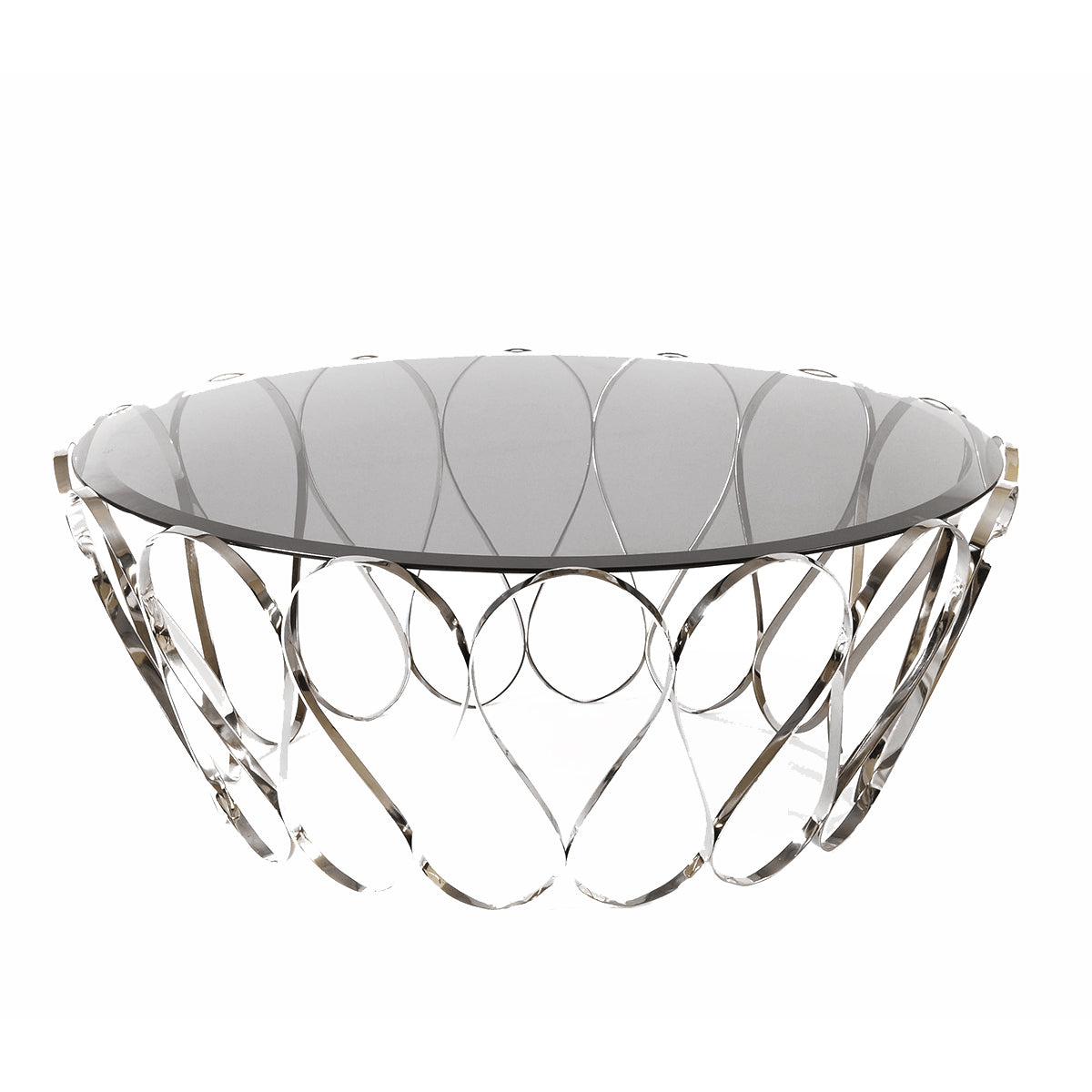 Brass Glass Sculptural Form Coffee Table