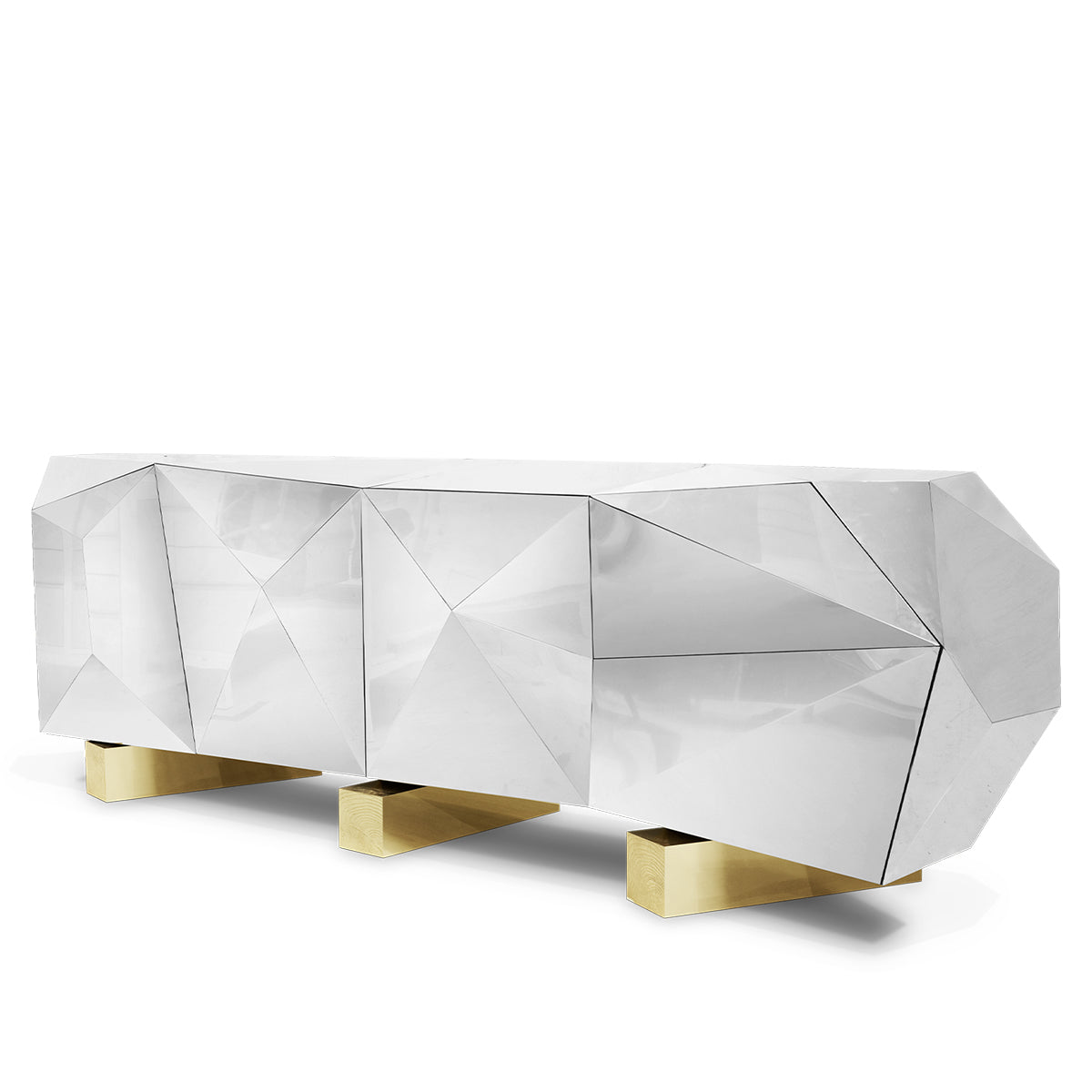 Hidden Storage Faceted Design Sideboard