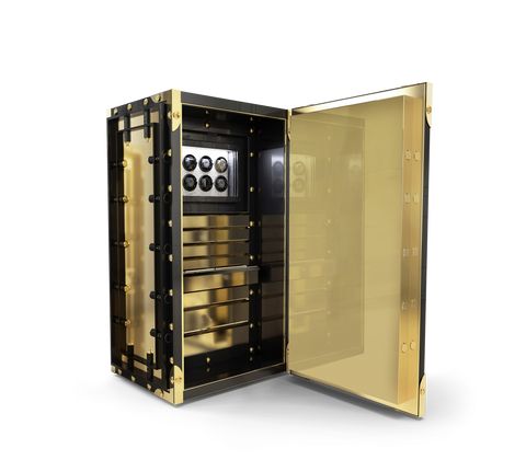 High-Security Vault Safe with Watch Winders and Gold-Plated