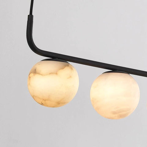 Housegent Amaris Alabaster Global Kitchen Island Pendant 5 Lights