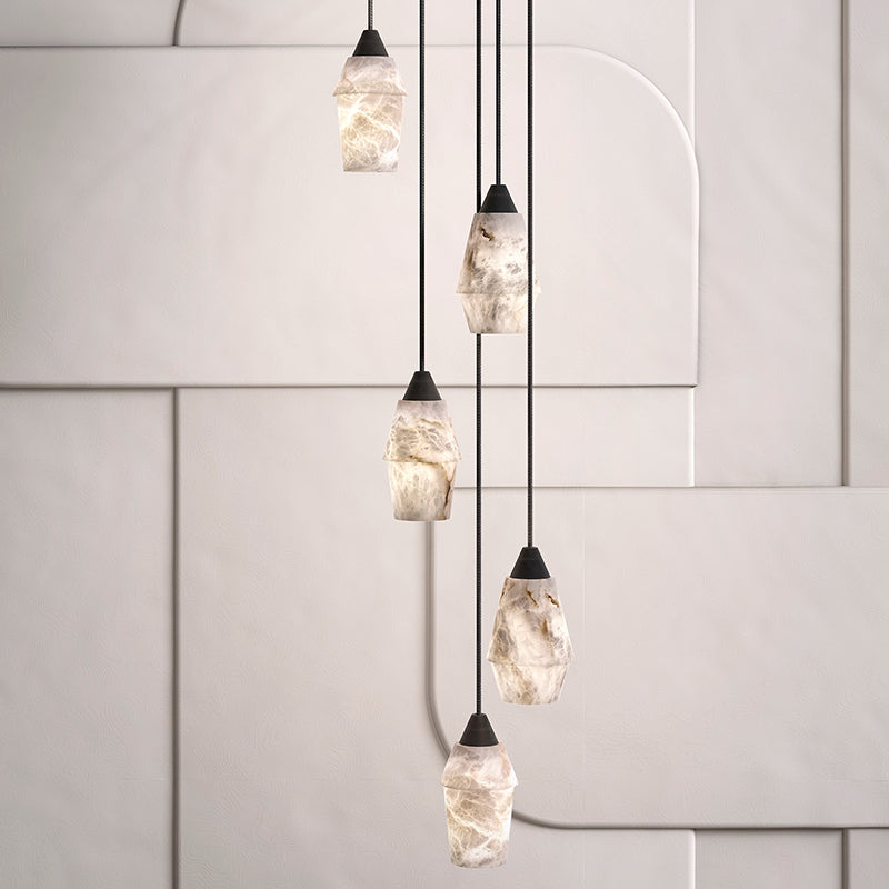 Housegent Tobey Alabaster Pendant Lighting, Interior Hanging Chandelier
