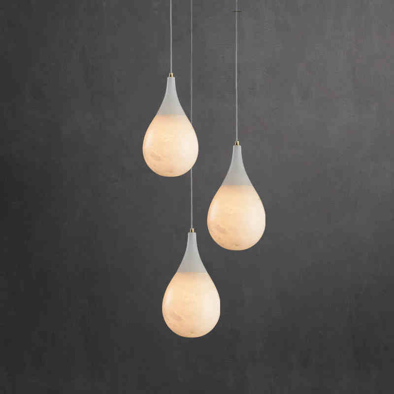 Housegent Cleo Teardrop Alabaster Pendant, Kitchen Island Pendant Lamp Fixture