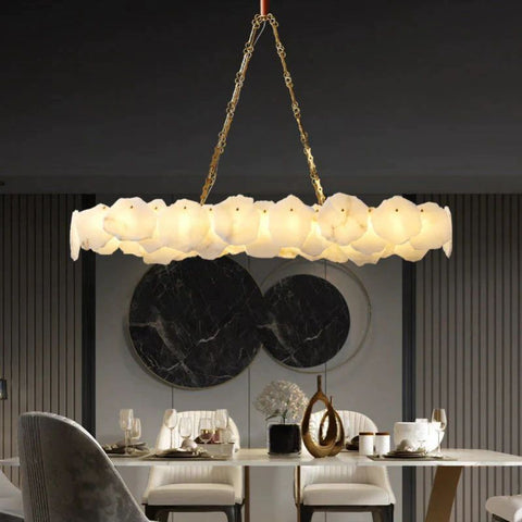 Housegent Alabaster OvalI Chandelier, Dining Room Chandelier