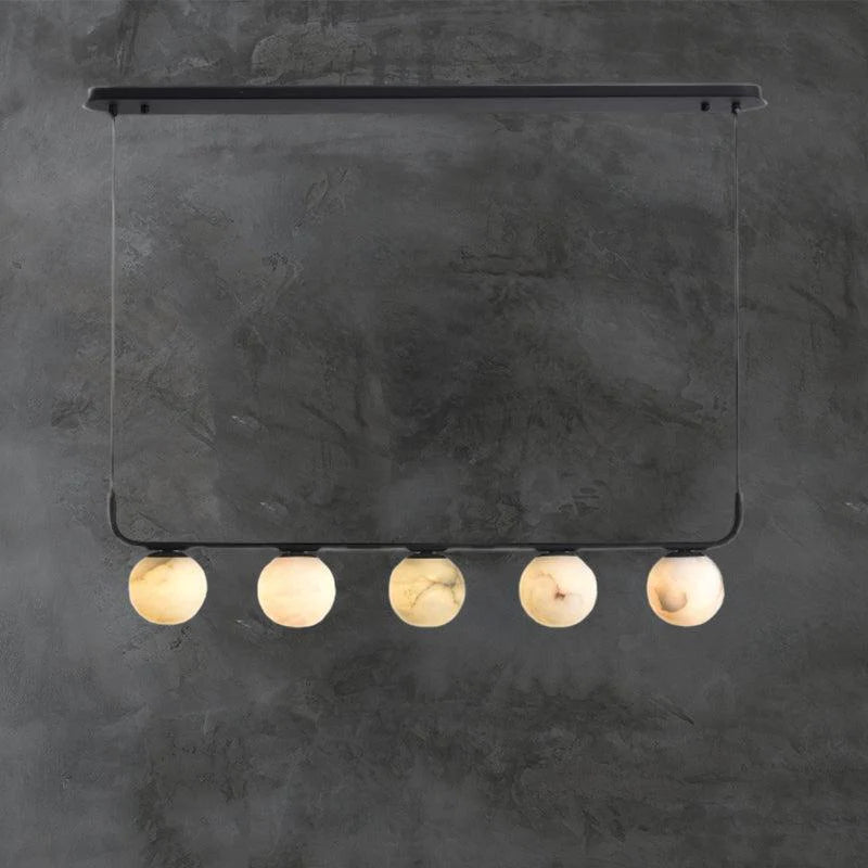 Housegent Amaris Alabaster Global Kitchen Island Pendant 5 Lights