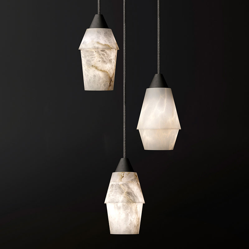 Housegent Tobey Alabaster Pendant Lighting, Interior Hanging Chandelier