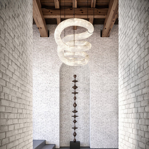 Housegent Scarlett Designer Alabaster Pendant Light, Modern Luxury Inspired Lamp