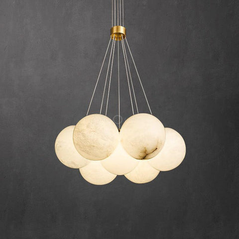 Modern Pearl Alabaster Ball Pendant Light, Dining Room Light