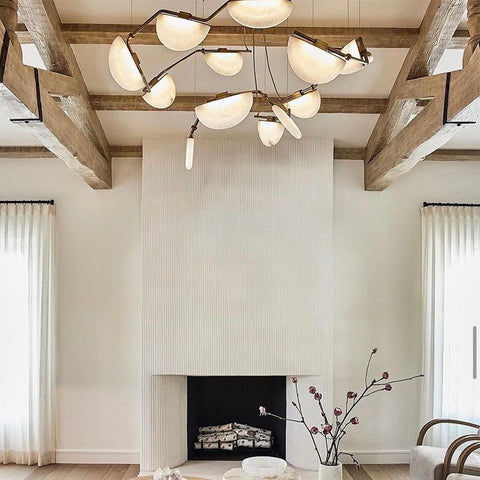 Housegent Selena Alabaster Chandelier, Luxury Modern Chandelier for Living Room