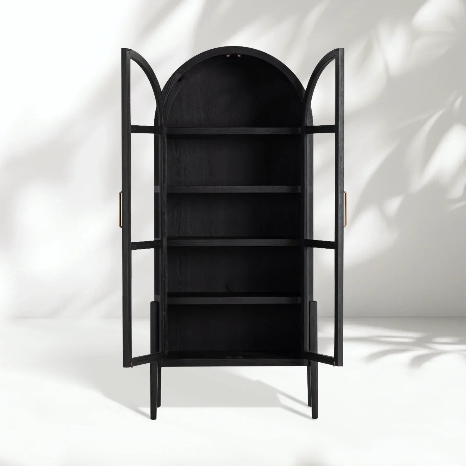 Hattie Wright Mediterranean Glass Door Display Cabinets Wood Living Dining Room Tall Cabinets
