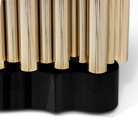 Brass Glass Black Storage Drawers Cabinet