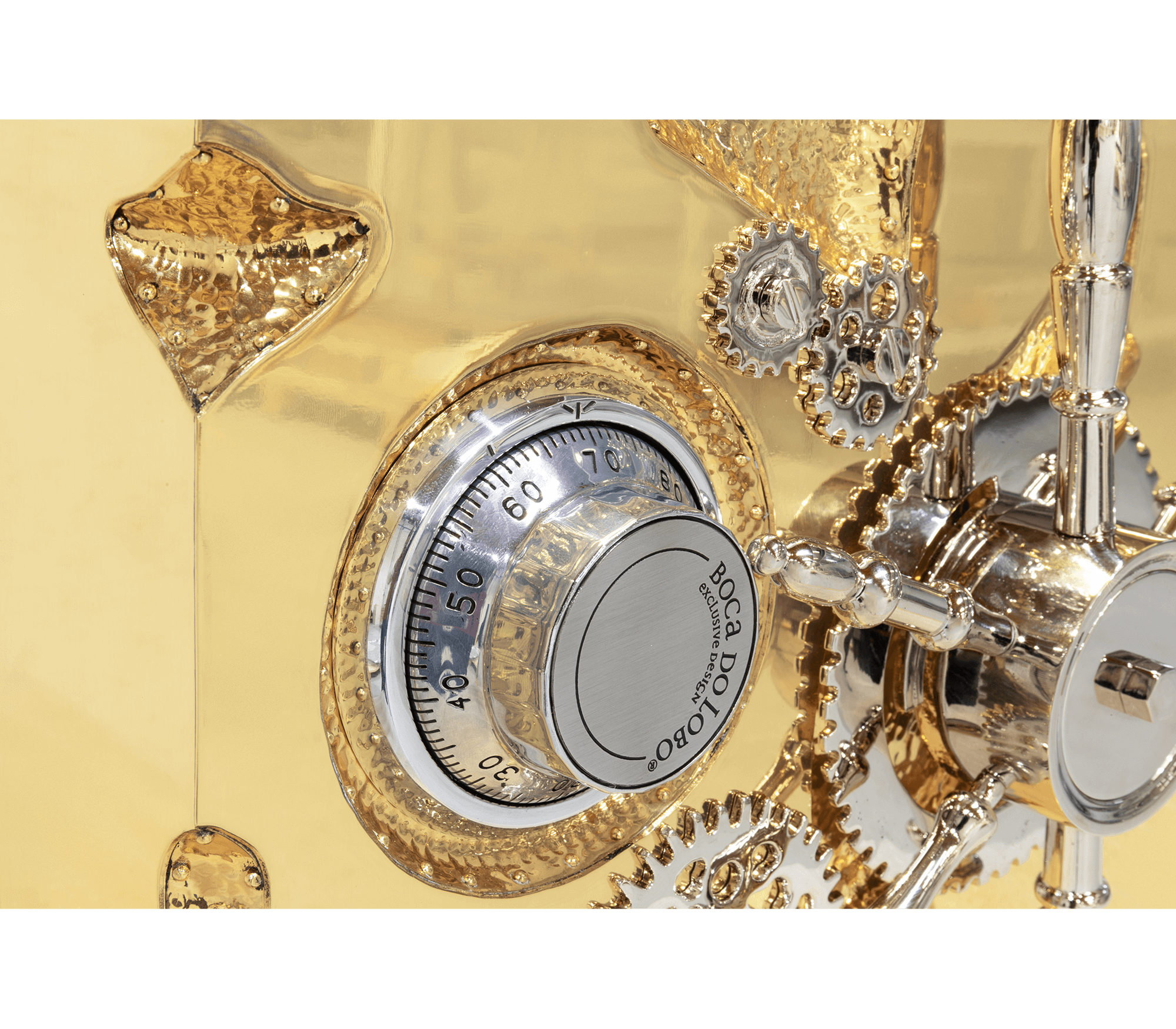 Portable Jewelry Safe with Secret Dial Lock and Gold-Plated