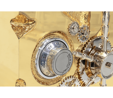 Portable Jewelry Safe with Secret Dial Lock and Gold-Plated