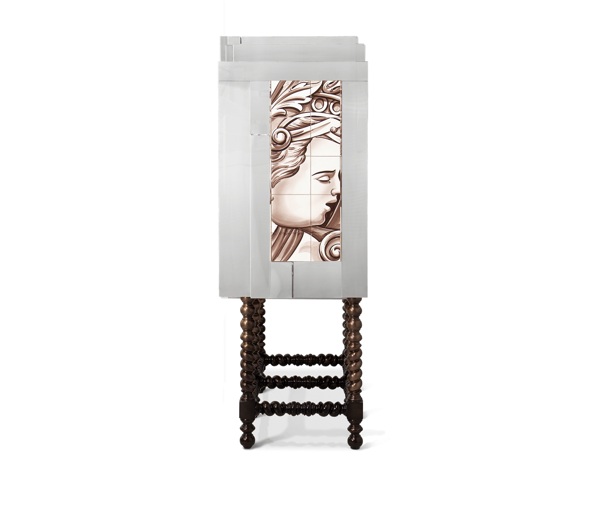 Mahogany Mirrored Cabinet for Living Room