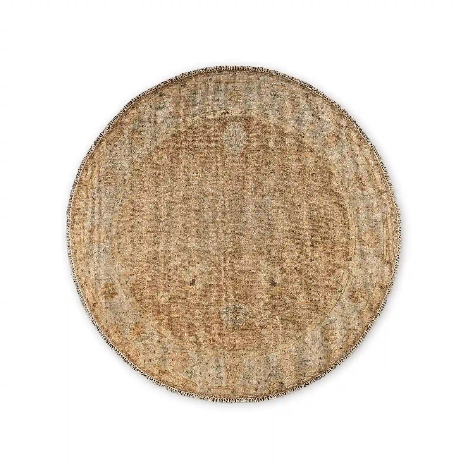 Asphyn Wool Round Area Rug