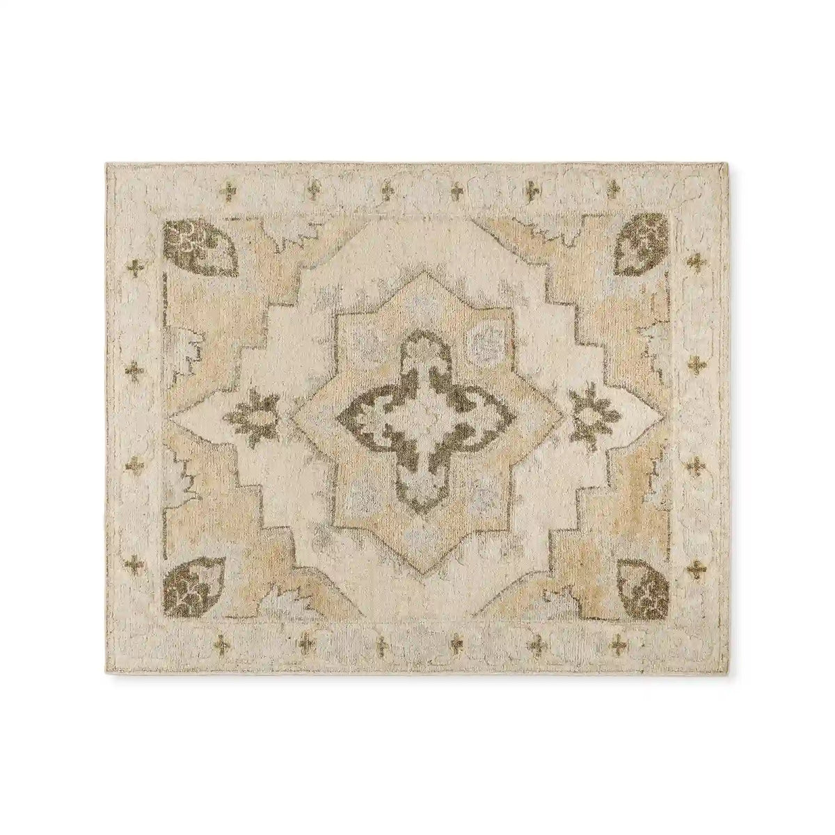 Giahra Hand-Knotted Wool Area Rug in Natural