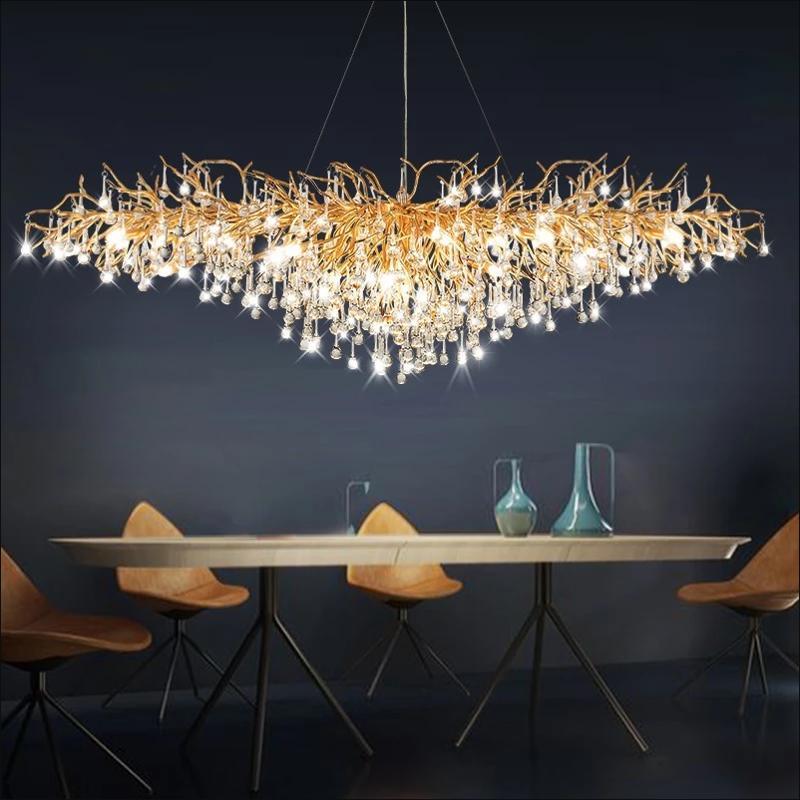 Housegent Tree Branch Kala Gold Branch Crystal Chandelier