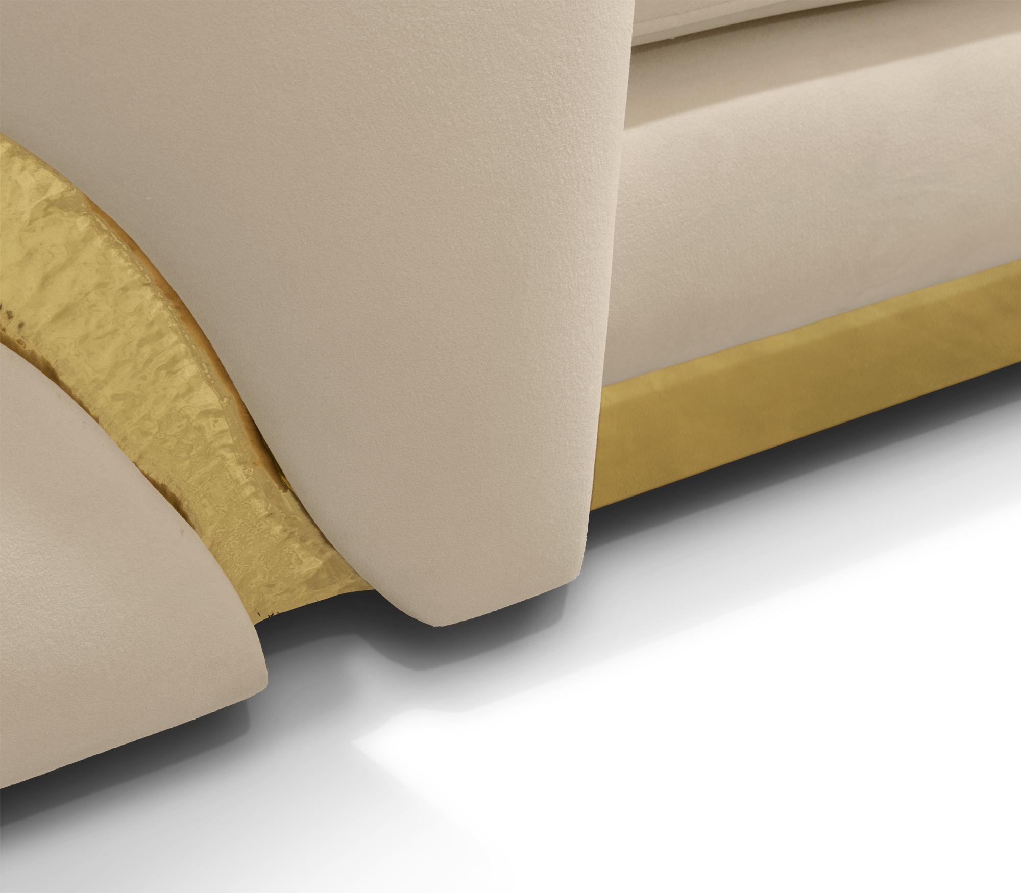 Brass Stone Gold Sculptural Form Sofa