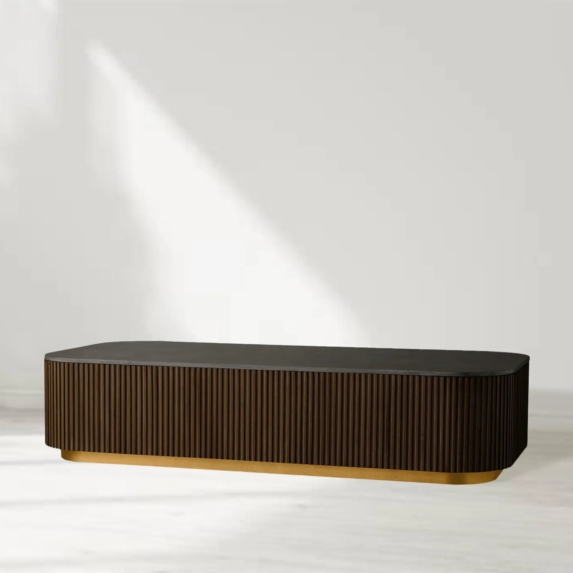 Finnley Solid Wood Coffee Table with Stone Top Center Tea Table