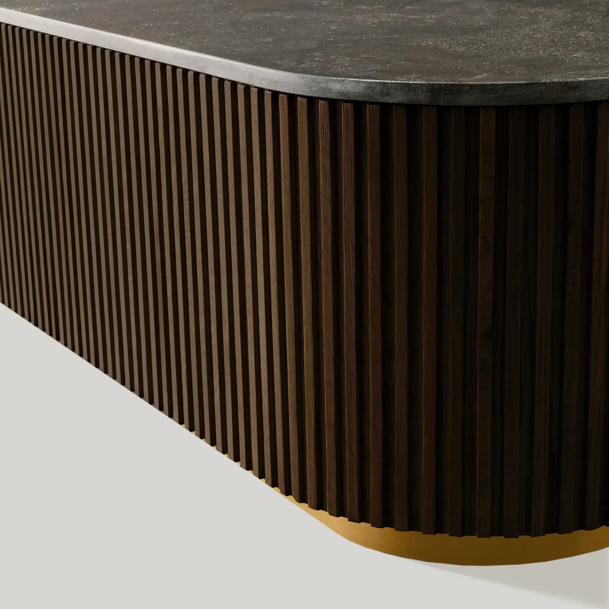 Finnley Solid Wood Coffee Table with Stone Top Center Tea Table