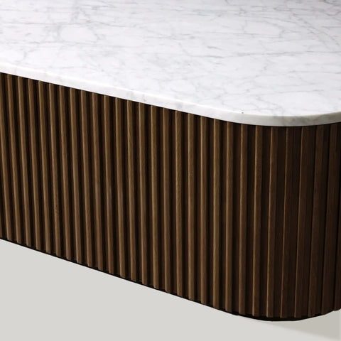 Finnley Solid Wood Coffee Table with Stone Top Center Tea Table