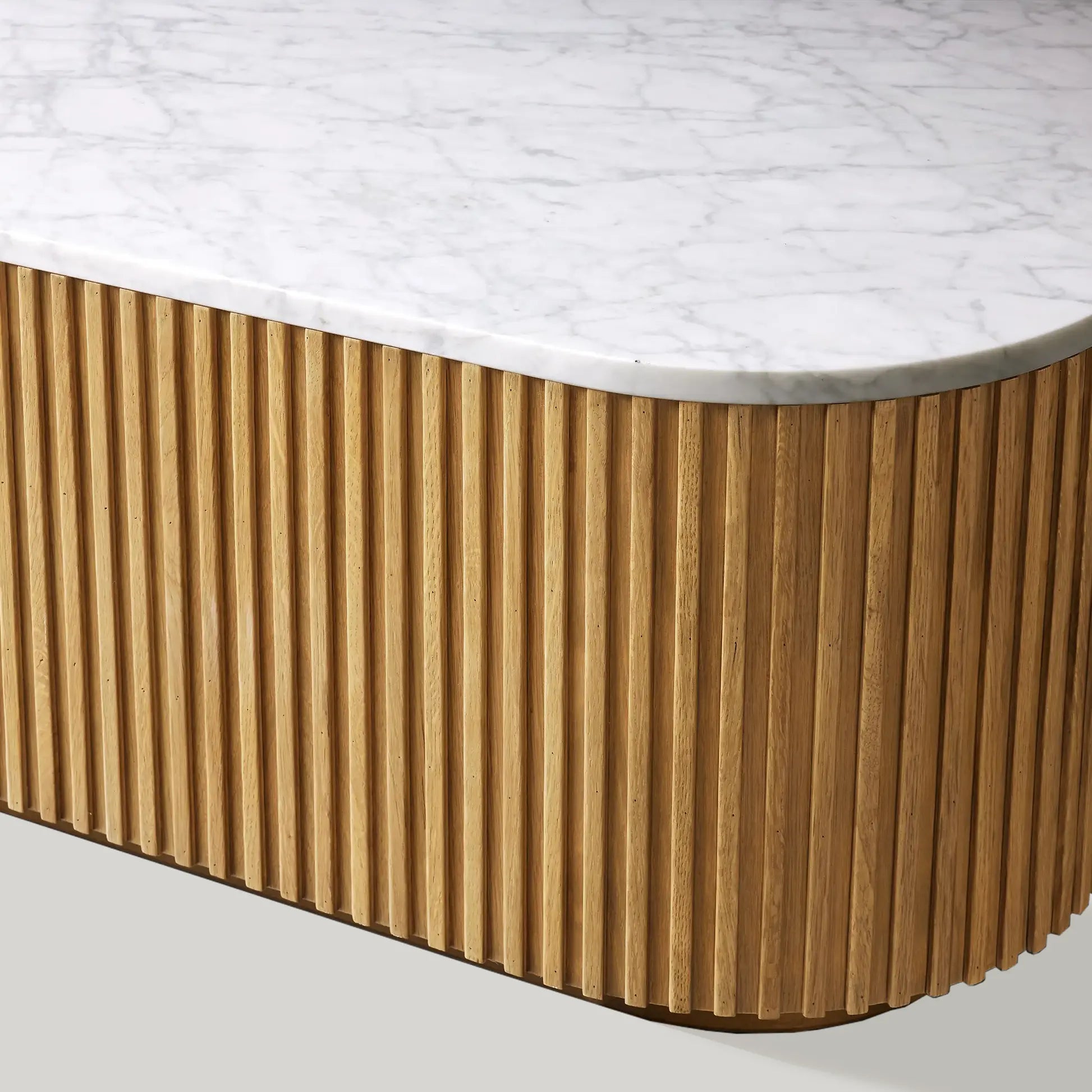Finnley Solid Wood Coffee Table with Stone Top Center Tea Table