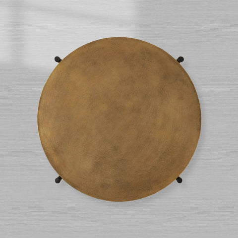 Donovan Cast Aluminum Coffee Table Round Living Room Cocktail Table Metal Top Center Tea Table