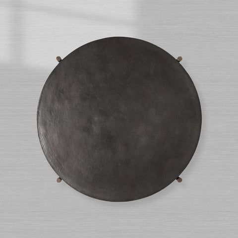 Donovan Cast Aluminum Coffee Table Round Living Room Cocktail Table Metal Top Center Tea Table