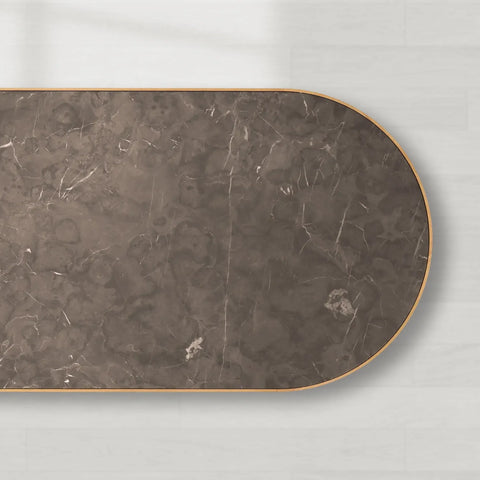 Astor Rectangular Marble Top Dining Table with Reeded Base