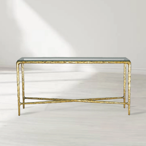 Thaddeus Rectangle Glass Console Table 60" 72"