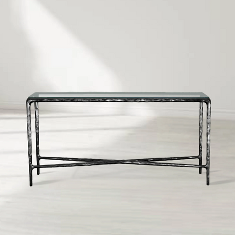Thaddeus Rectangle Glass Console Table 60" 72"