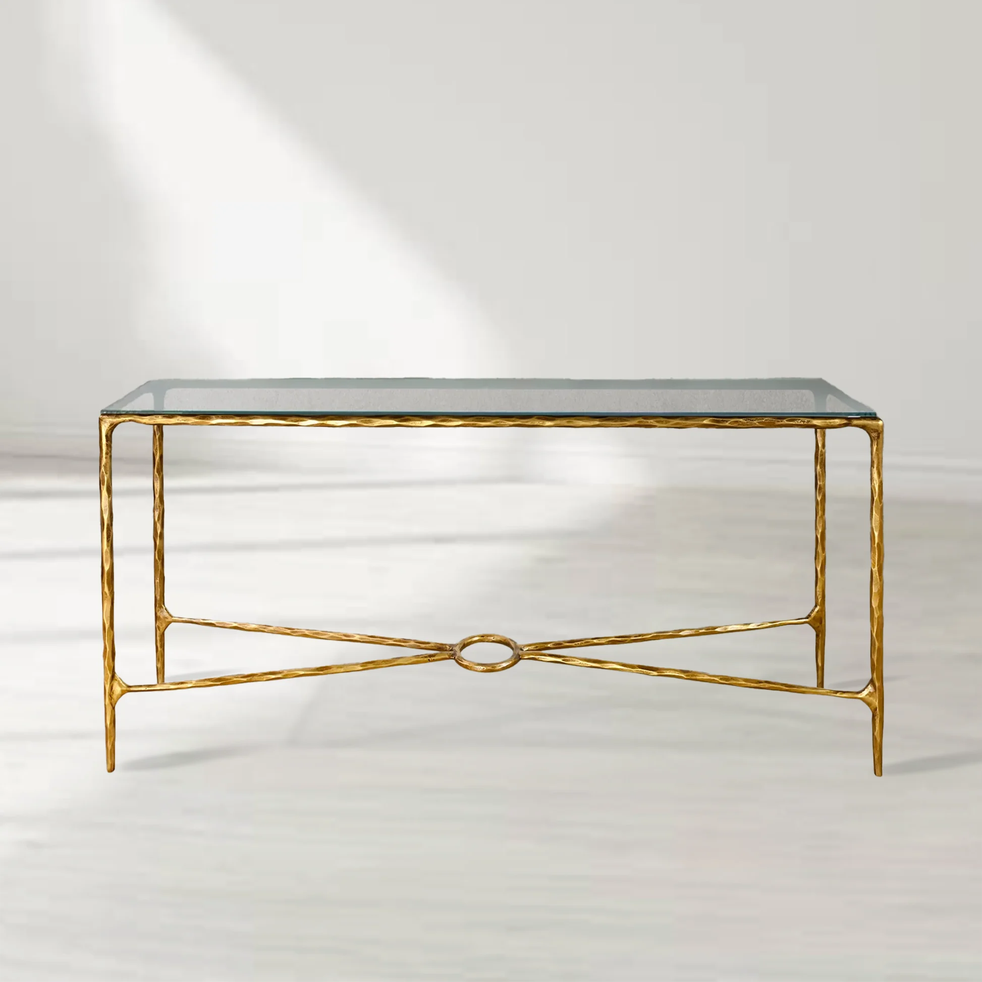 Thaddeus Rectangle Glass Console Table 60" 72"