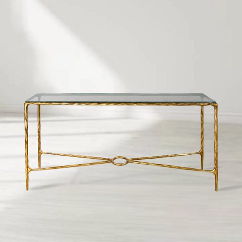 Thaddeus Rectangle Glass Console Table 60" 72"
