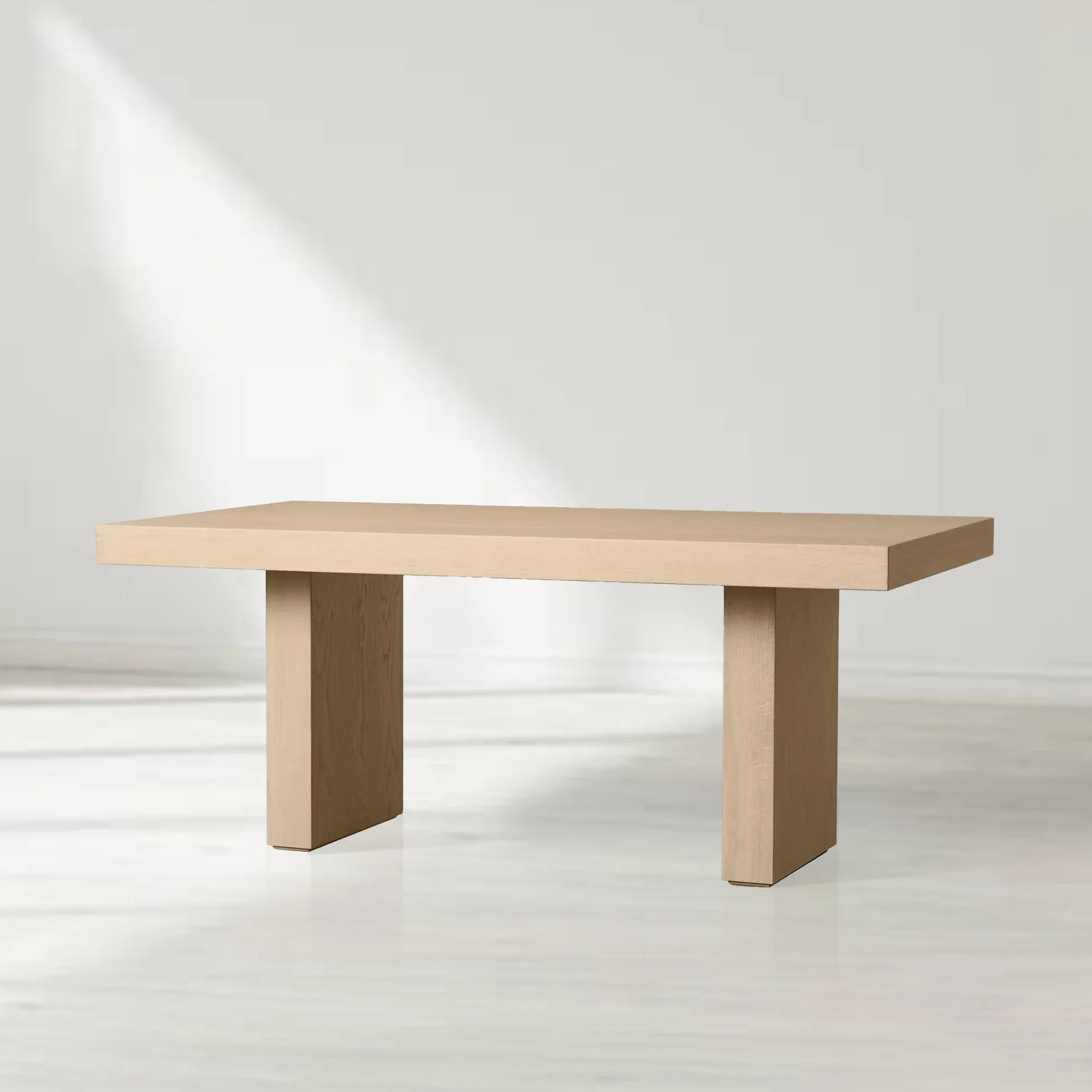 Calvin Rectangular Oak Wood Dining Table with Contemporary Artisan Design