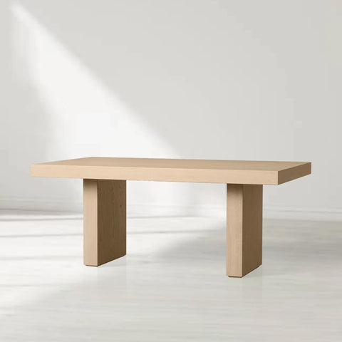 Calvin Rectangular Oak Wood Dining Table with Contemporary Artisan Design