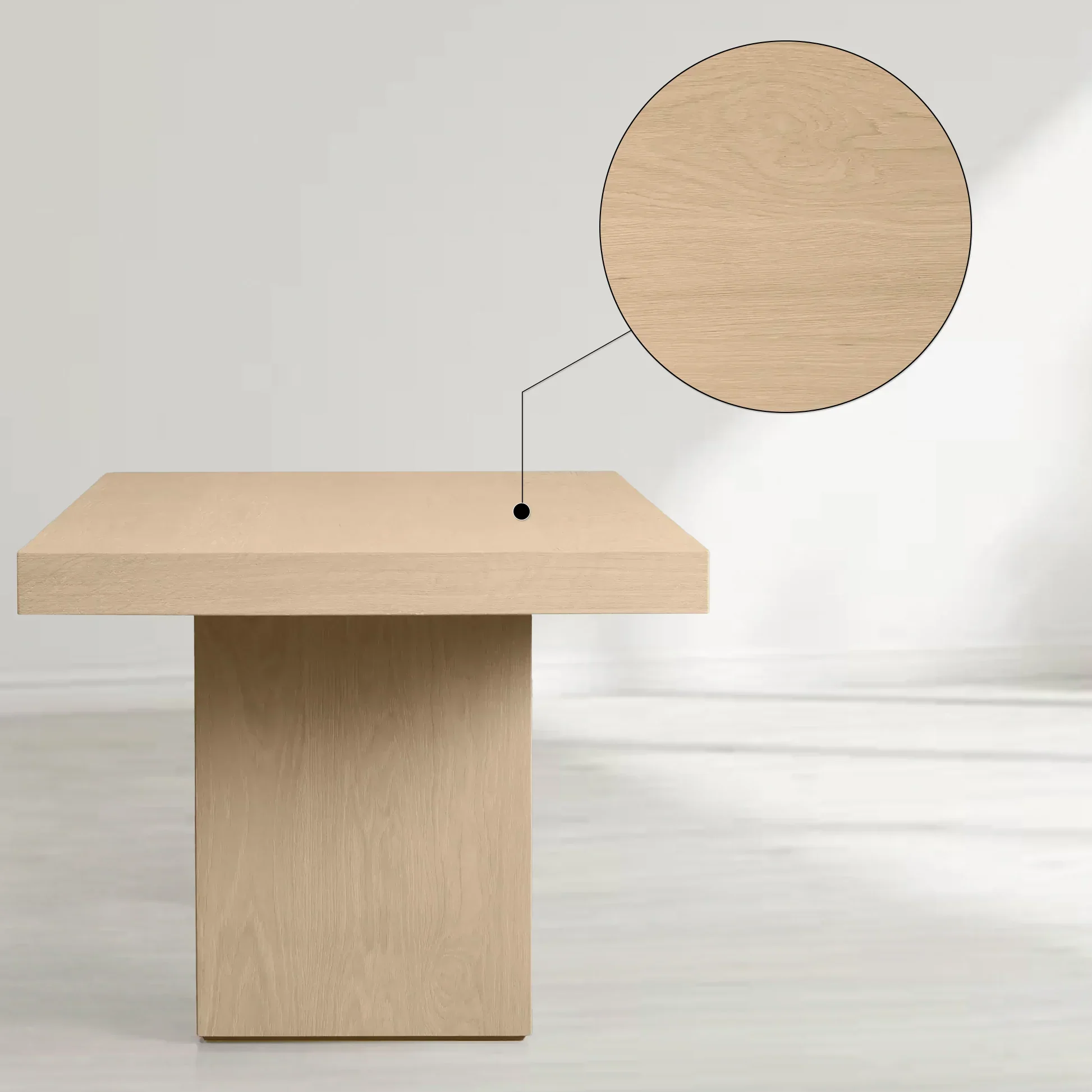 Calvin Rectangular Oak Wood Dining Table with Contemporary Artisan Design