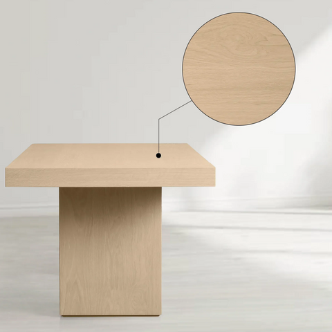 Calvin Rectangular Oak Wood Dining Table with Contemporary Artisan Design