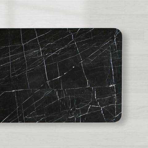 Caden Dining Table with Walnut Wood Base and Marble Stone Top