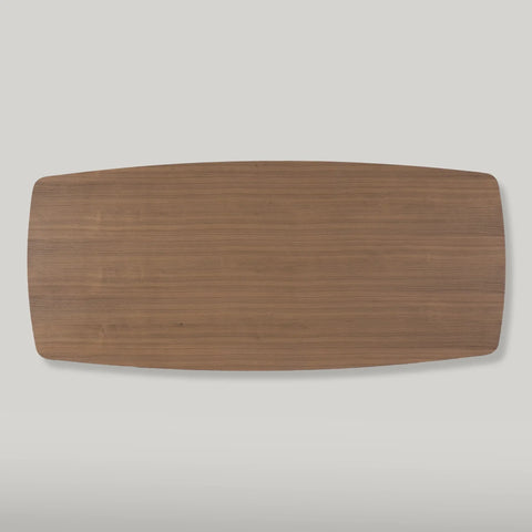 Cortina Rectangular Walnut Wood Dining Table with Sculpted Base