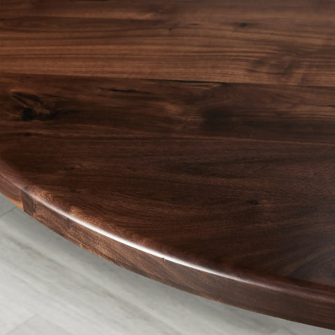 Jacob Round Walnut Wood Dining Table with Sculptural Base
